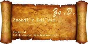 Zsohár Dávid névjegykártya