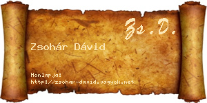Zsohár Dávid névjegykártya