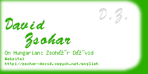 david zsohar business card